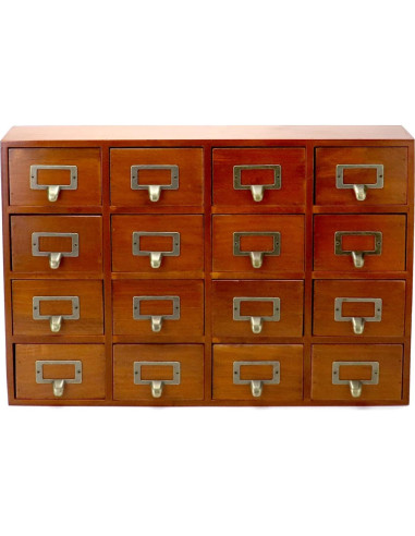 Organizador de Cajones QWORK de Madera Vintage 16 Cajones