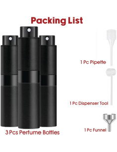 Atomizador de Perfume Recargable Ruzar 8ml - Paquete de 3 2