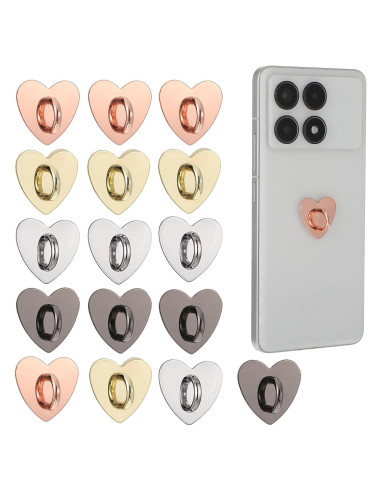 16 Soportes para Anillo de Teléfono Móvil Qianyu Corazón
