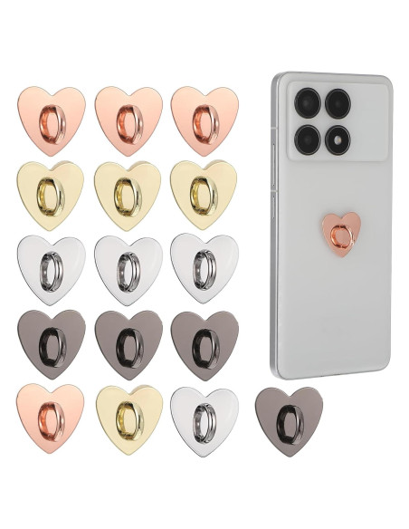 16 Soportes para Anillo de Teléfono Móvil Qianyu Corazón