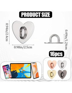 16 Soportes para Anillo de Teléfono Móvil Qianyu Corazón 2