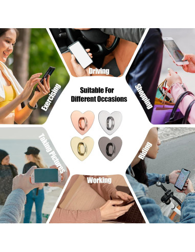 16 Soportes para Anillo de Teléfono Móvil Qianyu Corazón