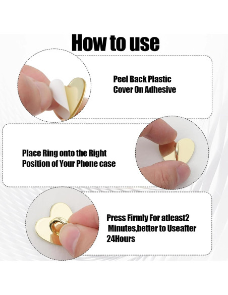 16 Soportes para Anillo de Teléfono Móvil Qianyu Corazón