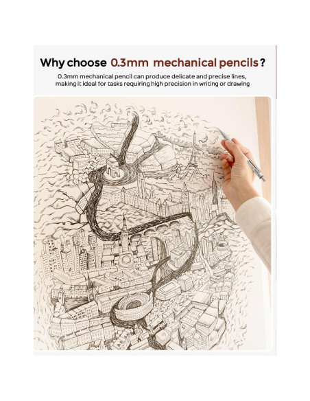 Conjunto de Lápices Mecánicos Nicpro Blocky Gear 0.3mm en Estuche