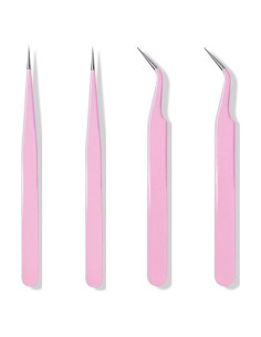 Juego de Pinzas de Precisión KLTMYFW 4 Piezas Acero Inoxidable