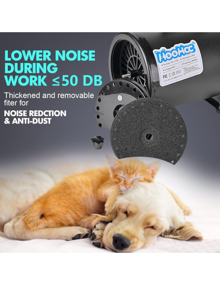 Secador de Perros HooHcc 4.5HP Ajustable 600W-3400W Negro
