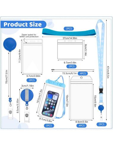 Conjunto Esenciales de Crucero Prudiut - 2 Lanyards, 4 Etiquetas, 2 Bolsas