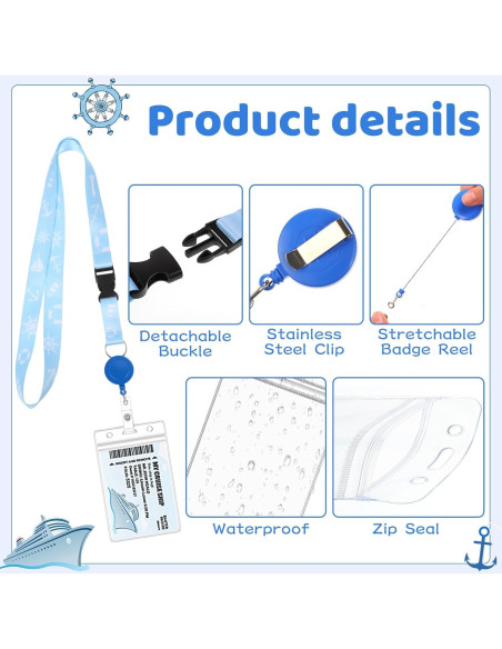 Conjunto Esenciales de Crucero Prudiut - 2 Lanyards, 4 Etiquetas, 2 Bolsas Conjunto Esenciales de Crucero Prudiut - 2 Lanyards, 4 Etiquetas, 2 Bolsas