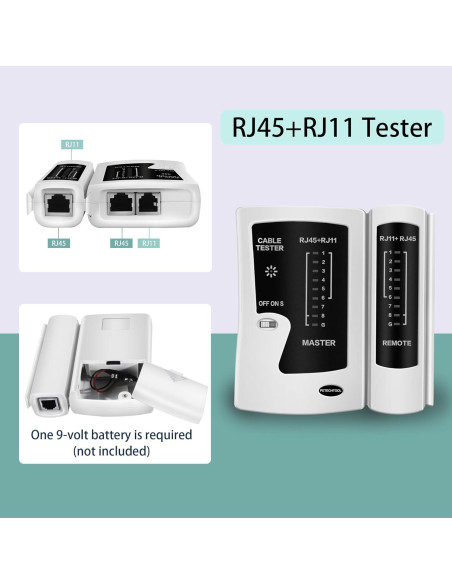 Crimpador RJ45 Pasante PETECHTOOL Kit Completo Ethernet