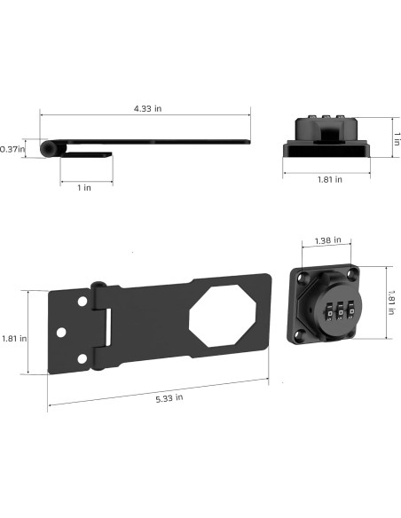 Cerradura de Combinación RETRIN MechPass 3 Dígitos Negra