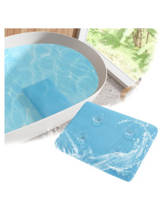 Cojín de Baño MABOZOO con Ventosas Antideslizantes Azul