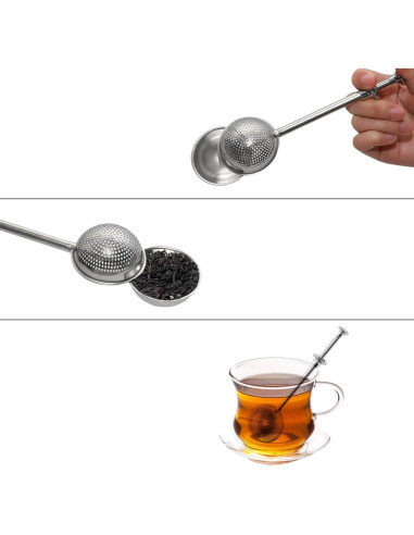 Colador de Té de Acero Inoxidable Anphly - Prensa y Multiusos