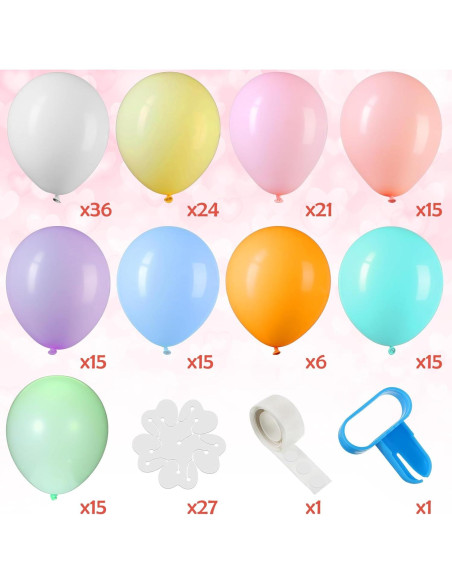 27 Piezas Kit Globo Margarita DIY Chengu 25.4 cm Decoración Fiesta