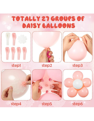 27 Piezas Kit Globo Margarita DIY Chengu 25.4 cm Decoración Fiesta