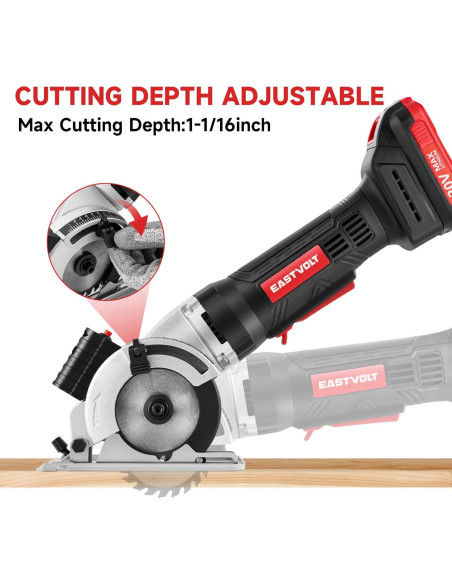 Sierra Circular Inalámbrica Eastvolt 20V 8.57 cm 5000RPM