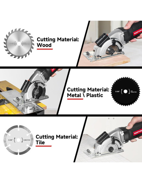 Sierra Circular Inalámbrica Eastvolt 20V 8.57 cm 5000RPM