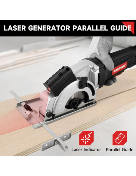 Sierra Circular Inalámbrica Eastvolt 20V 8.57 cm 5000RPM