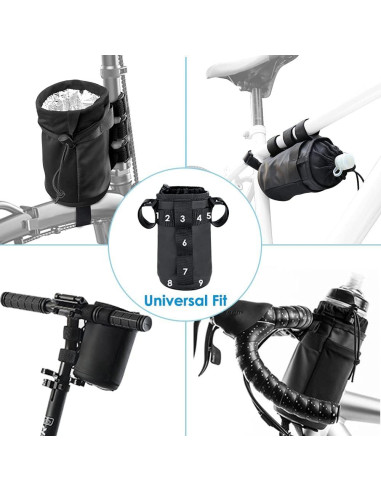 Soporte Aislado para Botella de Agua WOTOW con Correa - Negro