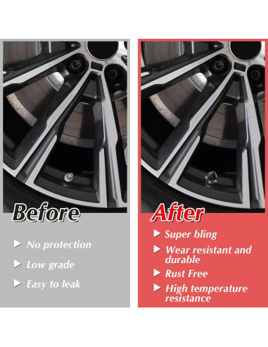 Tapa de Válvula de Neumático ToBeQueen, Paquete de 4, Brillante