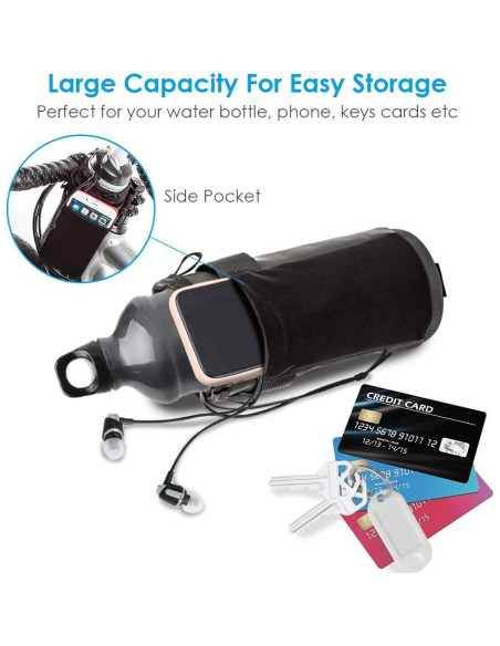 Soporte Aislado para Botella de Agua WOTOW con Correa - Negro