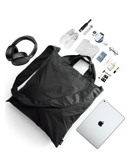 Bolsa de Compras Plegable KALIDI Negra Reutilizable 27.2 kg