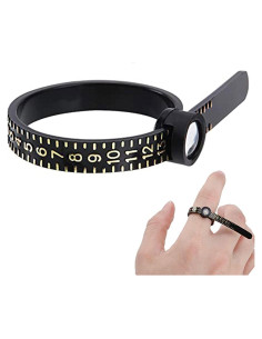 Medidor de Anillos con Lupa Genérico - Tamaño 1-17 US