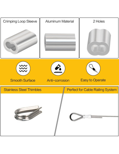 Kit de Cable de Alambre 100m Acero Inoxidable FGBNM
