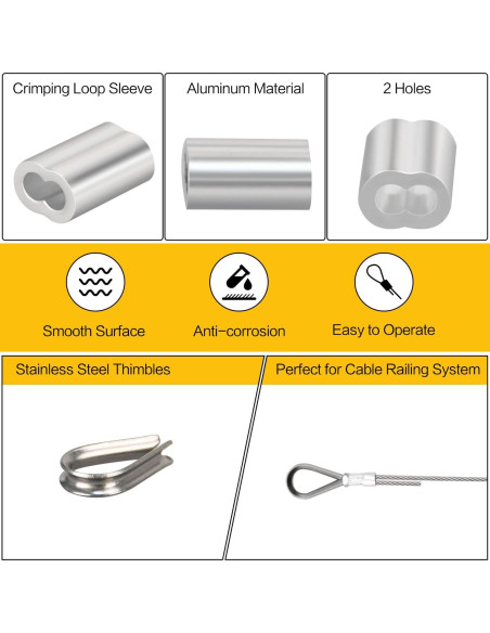 Kit de Cable de Alambre 100m Acero Inoxidable FGBNM