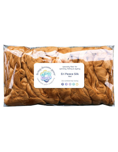 Fibra de Seda Eri Roja Natural 50g - Living Dreams