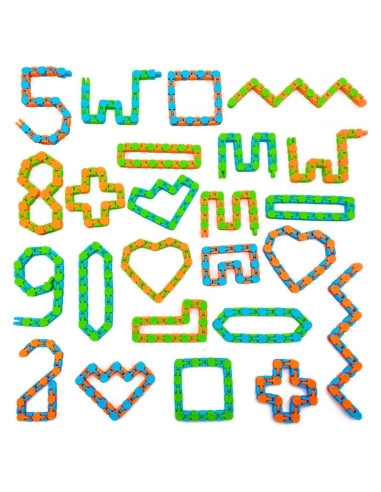 24 Juguetes Antiestrés Serpiente Nasdict 28 cm Multicolor