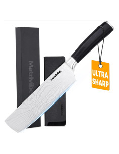 Cuchillo Nakiri 17.78 cm Matrlvibe Acero Alto Carbono Pakkawood