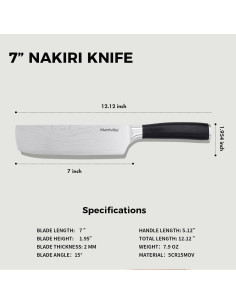 Cuchillo Nakiri 17.78 cm Matrlvibe Acero Alto Carbono Pakkawood 2