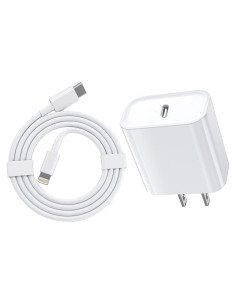 Cargador Rápido 20W USB-C MFi para iPhone con Cable 1m