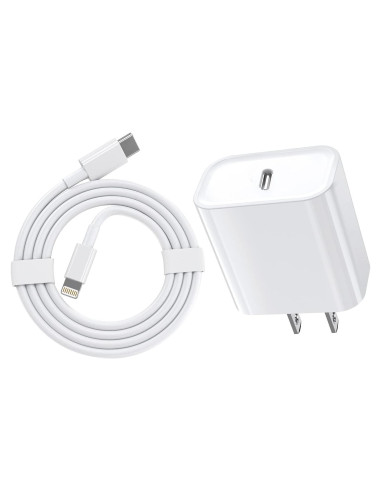 Cargador Rápido 20W USB-C MFi para iPhone con Cable 1m