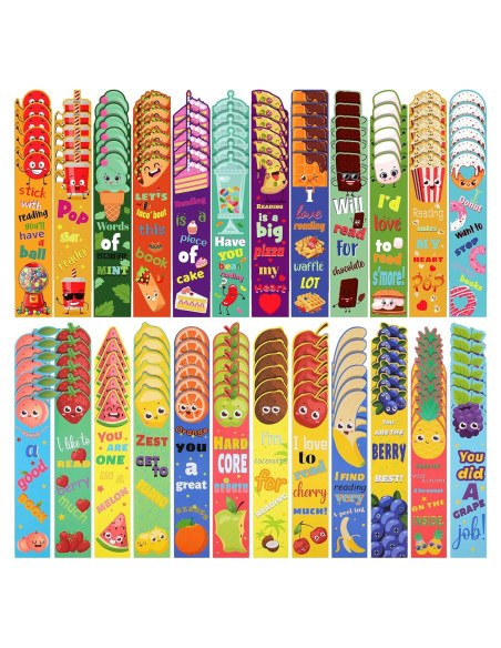 Marcadores de Libros Aromatizados Geyee - 144 Piezas, 24 Estilos