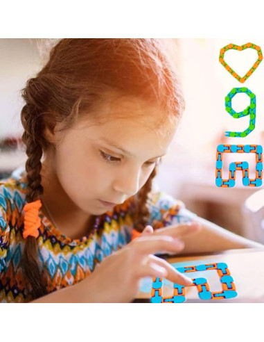 24 Juguetes Antiestrés Serpiente Nasdict 28 cm Multicolor