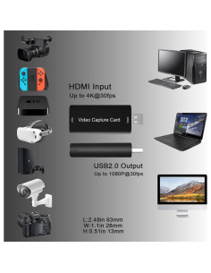 Tarjeta de Captura de Video HDMI 4K DiamondTiger USB 2.0 2
