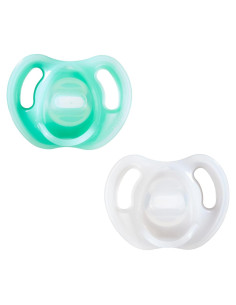 Chupete de Silicona Tommee Tippee 0-6 Meses Azul/Blanco - 2 Piezas