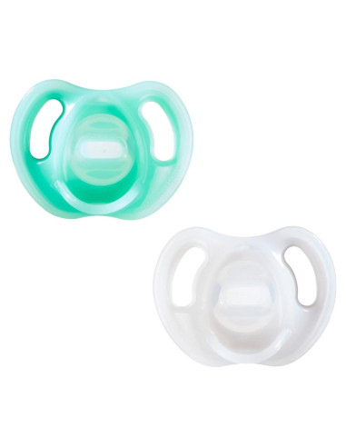 Chupete de Silicona Tommee Tippee 0-6 Meses Azul/Blanco - 2 Piezas