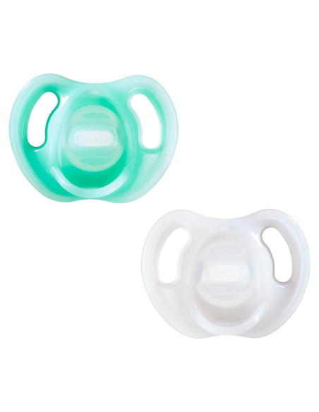 Chupete de Silicona Tommee Tippee 0-6 Meses Azul/Blanco - 2 Piezas