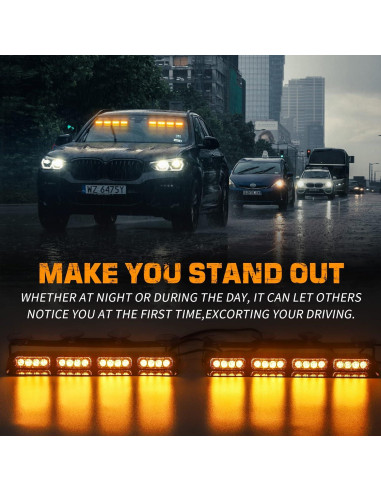 Luces Estroboscópicas de Emergencia XRIDONSEN Ámbar 2x35.56cm