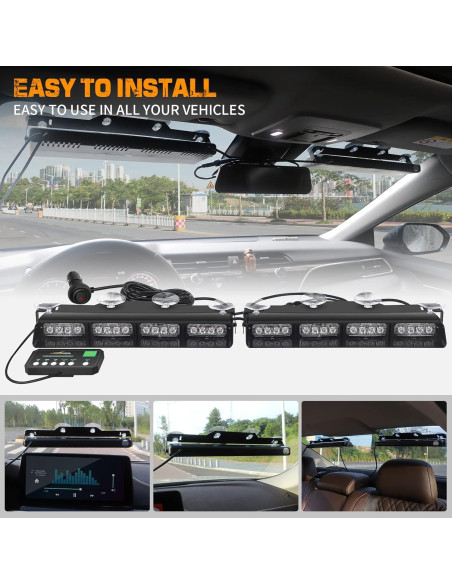 Luces Estroboscópicas de Emergencia XRIDONSEN Ámbar 2x35.56cm