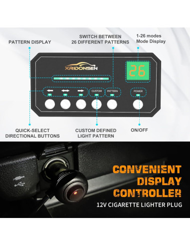 Luces Estroboscópicas de Emergencia XRIDONSEN Ámbar 2x35.56cm