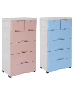 Torre de Almacenamiento DYRABREST 6 Cajones Azul 50x35x102cm