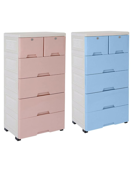 Torre de Almacenamiento DYRABREST 6 Cajones Azul 50x35x102cm