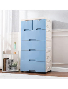 Torre de Almacenamiento DYRABREST 6 Cajones Azul 50x35x102cm 2