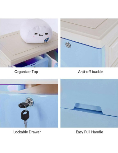 Torre de Almacenamiento DYRABREST 6 Cajones Azul 50x35x102cm