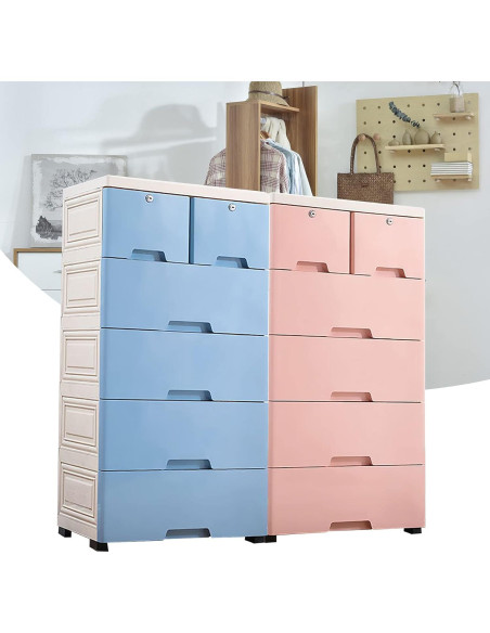 Torre de Almacenamiento DYRABREST 6 Cajones Azul 50x35x102cm