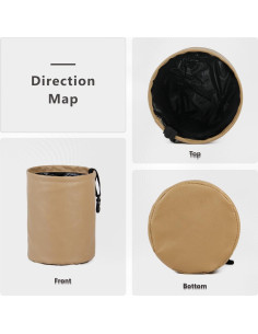 Basurero de Coche Ottdien Plegable Impermeable Beige 16x16x20cm 2