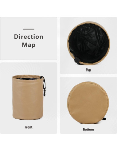 Basurero de Coche Ottdien Plegable Impermeable Beige 16x16x20cm